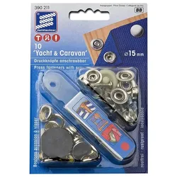 ProPlus SF_957013 Satz Druckknöpfe Anschraubbar 15mm 10 Stück im Blister