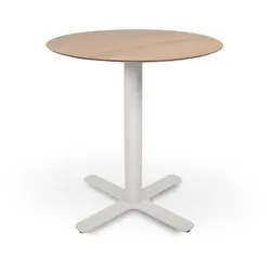 Runder Tisch Ø70 Goya Hpl garbar Holz Metall Weiß Braun