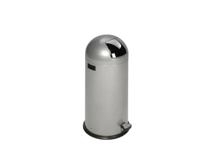PROREGAL Klassischer Abfallsammler mit Fußpedal 52 Liter, HxBxT 88x46,5x46,5cm Verzinkter Stahl Silber Mülleimer Abfalleimer