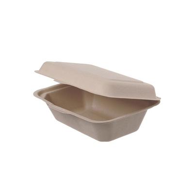 300x Menübox für Burger aus Zuckerrohr (Bagasse) ungeteilt 185x143x62mm