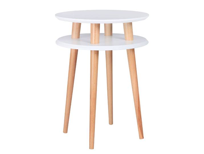 Bout de canapé Ø 45cm Blanc/Blanc