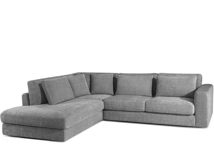 KONSIMO® Ecksofa VERUS edle Verarbeitung und Komfort, luxuriös, Premiumqualität aus EU, Maße: 297x84x116/248 cm, Kissen regulieren die Tiefe und stützen die Lendenwirbelsäule, Traditionelles Design und Komfort, handgefertigt, Chenille-Stoff