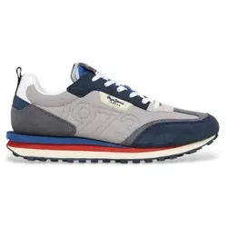Pepe Jeans für Herren. PMS60035 Foster Connect graue Lederschuhe (43), Wohnung, Wildleder, Schnürsenkel, Lässig