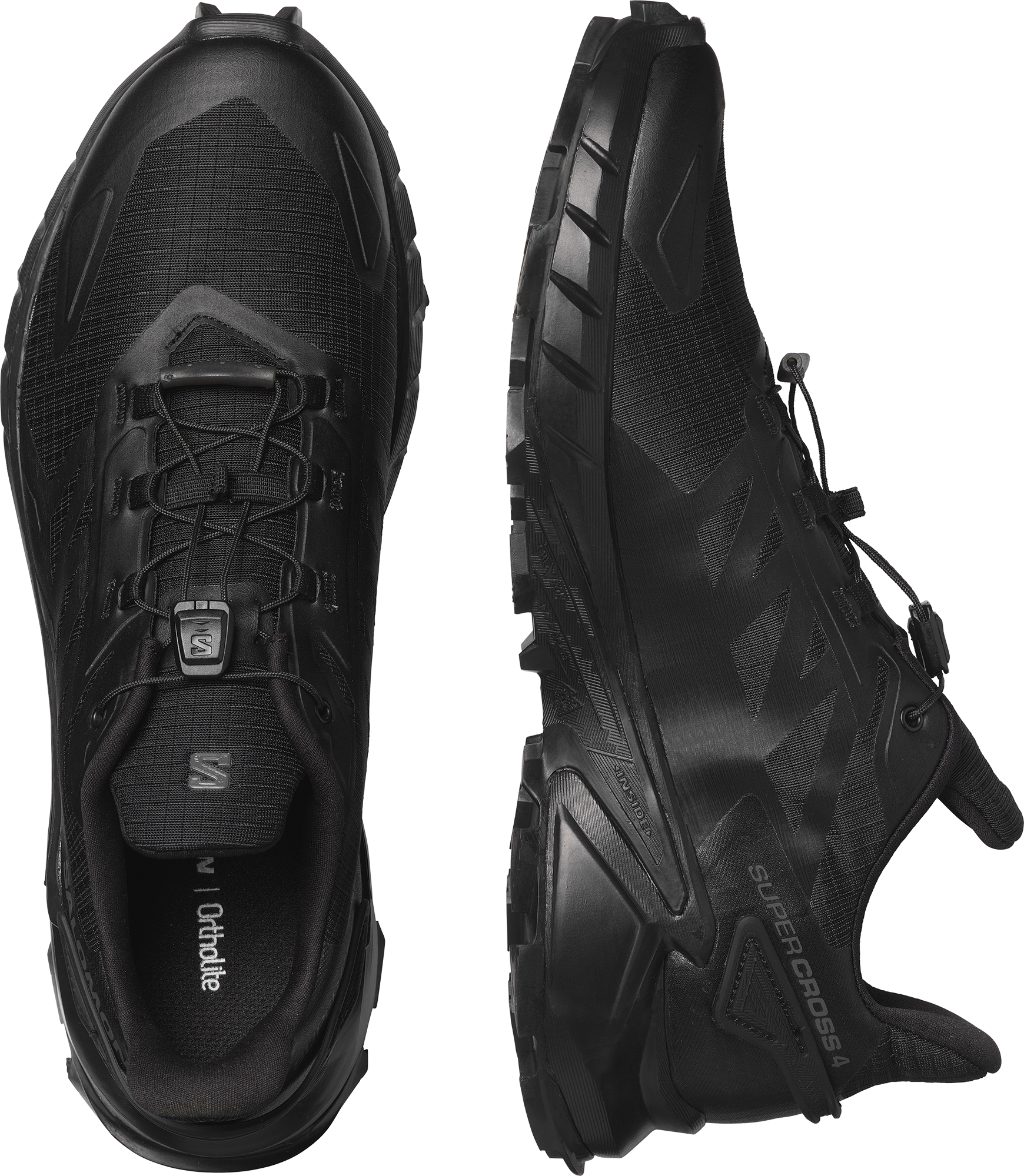 Trailrunningschuh SALOMON "SUPERCROSS 4", Herren, Gr. 44,5, schwarz, Synthetik, Textil, Schuhe Trailrunningschuh, Trailrunning-Schuhe für leichte Trails schwarz 44,5