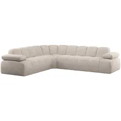 Ecksofa Mojo Cord-Bezug, modern und flexibel mit manuellen Armlehnen, natur, links