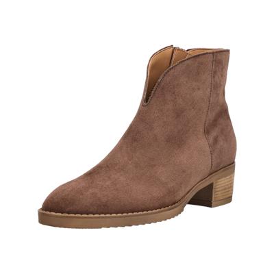 Stiefelette GABOR "Gabor Stiefelette Veloursleder", Damen, Gr. 42, braun (cacao), Veloursleder, Schuhe Stiefelette