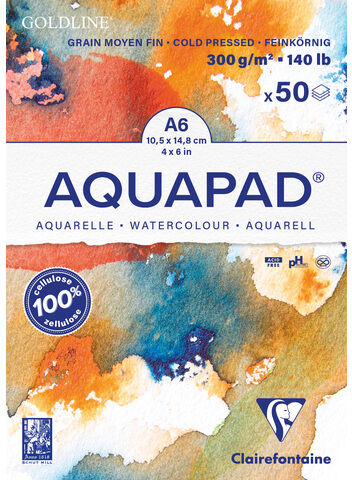 Aquarellpapier-Block, 10,5 x 14,8 cm, 50 Blatt, 300 g/m²