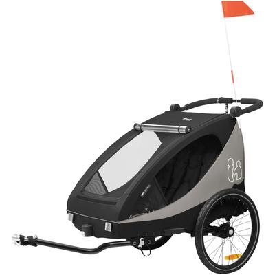 Fahrradkinderanhänger HAUCK "2in1 Bike Trailer und Buggy Dryk Duo Plus, black", Kinder, schwarz, Fahrradanhänger, für 2 Kinder; inklusive Deichsel