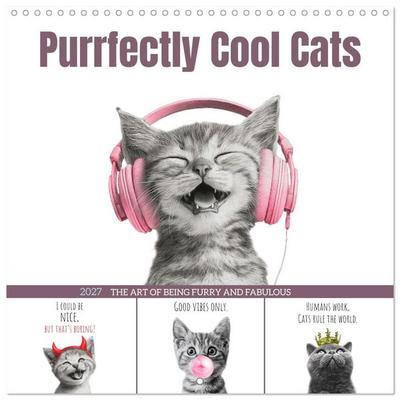 Purrfectly Cool Cats (Wall Calendar 2027 12 × 12 Inch) CALVENDO 12 Month Wall Calendar