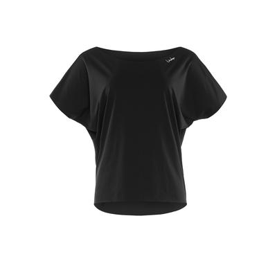 Oversize-Shirt WINSHAPE "DT101", Damen, Gr. XS, schwarz, 80% Polyester, 20% Elasthan, U-Boot-Ausschnitt, Shirts Oversize Shirt T-Shirt, Functional