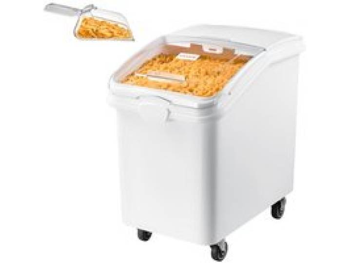 VEVOR Conteneur à Riz 120 L/90 kg, Boîte de Conservation Multifonctions, pour Stockage de Céréales, Farines, Cuisine, Garde-manger, 4 Roues, Contenant à Croquettes Couvercle Coulissant, avec Pelle