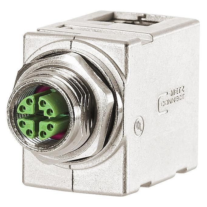Elbro CONNECT M12 Kupplung X-kodiert auf RJ45, gewinkelt 90° (Netzwerk Kupplung) (MWN911A415)