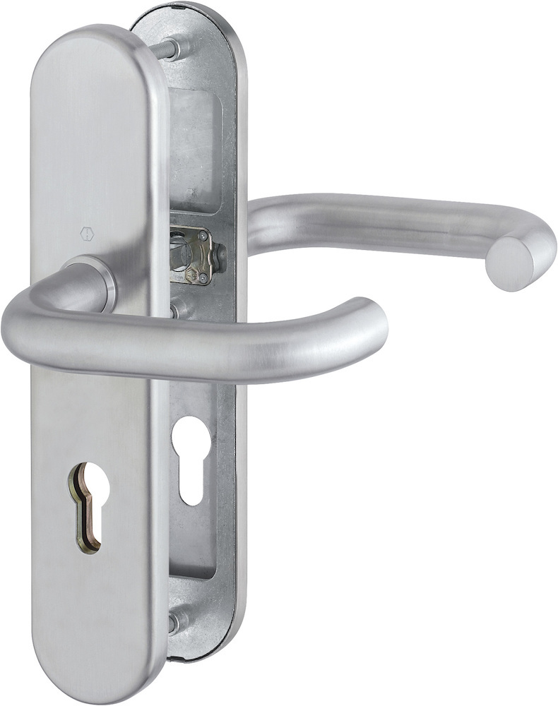 HOPPE Schutz-Drückergarnitur mit Langschild Paris E138Z/3331/3310, 8/72 mm, ES 1 (SK2), Edelstahl 3664873
