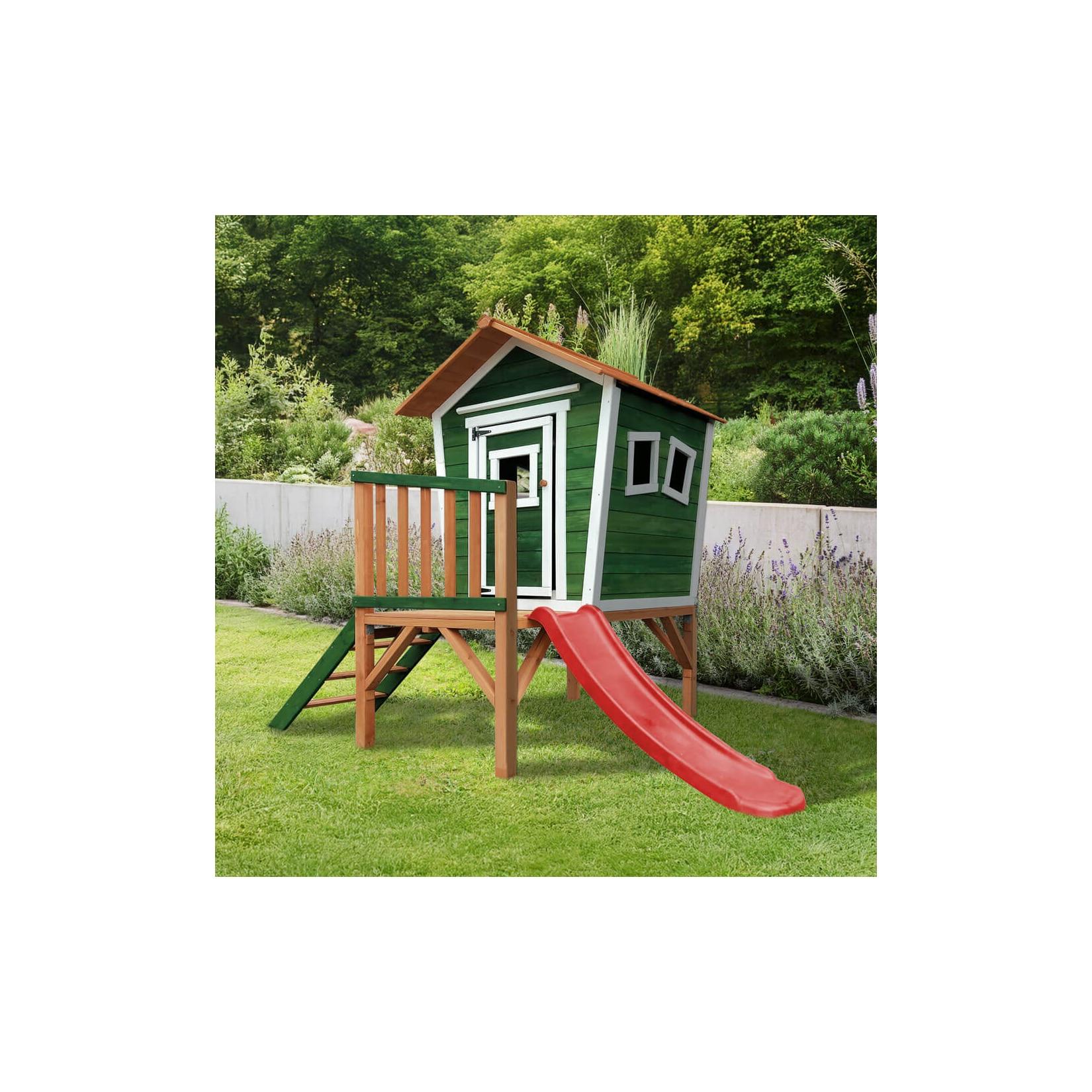 HOME DELUXE Spielhaus auf Stelzen PINO inkl. Rutsche - Grün