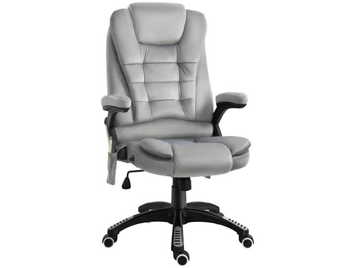 Vinsetto Massage Sessel höhenverstellbarer Bürostuhl mit Massagefunktion Relaxsessel Grau, Kunststoff, Füllung: Schaumstoff,Schaumstoff, 74x116x67 cm, Büromöbel, Bürostühle, Drehstuhl