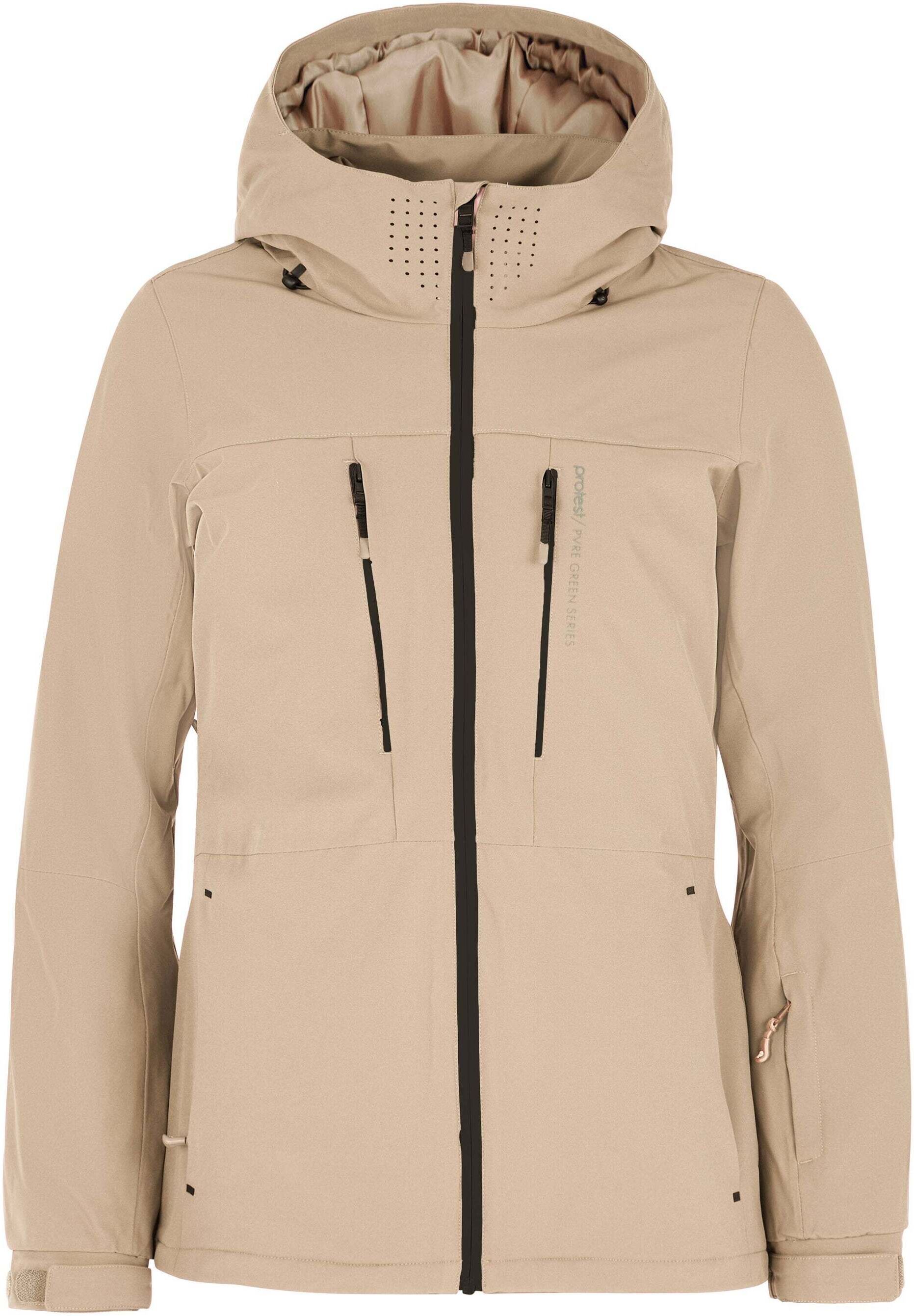 Skijacke PROTEST "Skijacke PRTBEVERLY", Damen, Gr. XL, beige (bamboo beige), Obermaterial: 100% Polyester PES., Jacken Skijacke bamboo beige XL