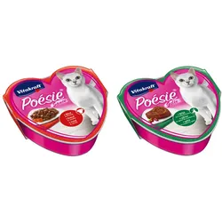Vitakraft Katzenfutter Poesie - 15x Rind und Karotte + 15x Wild mit Cranberries