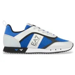 EA7 Unisex. 7X000334_AF18610 Turnschuhe Schwarz & Weiß Schnürsenkel Blau (42), Stoff, Wohnung, Lässig