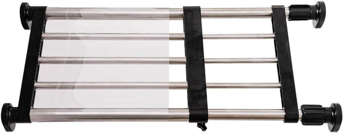 Verstelbaar metalen opbergrek voor in de keuken of badkamer, zwart, breedte: 40-60 cm