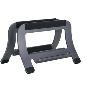 myWall Laptop-Ständer HT 53, aus Aluminium, bis 17 Zoll, grau / schwarz , vertikal