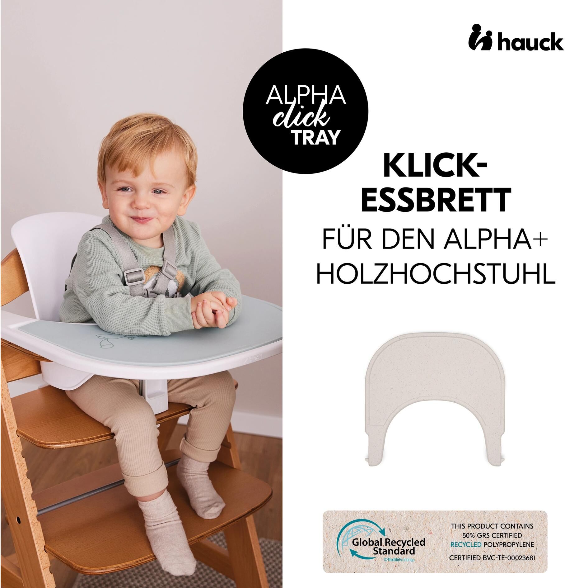 Hochstuhltablett HAUCK "Essbrett Alpha Click Speckle", Baby, weiss (natur), Tabletts Hochstuhltablett natur Einheitsgröße