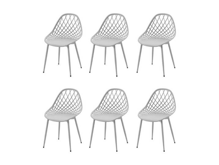 EGGREE Chaises de Jardin lot 6 Motif ajouré PP-métal Jardin terrasse Balcon Compact Salle à Manger Girs