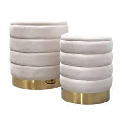 POUF-SET MIRELLE gepolstert beige