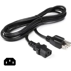 Zebra Netzkabel (240 V Wechselstrom) (1.80 m), Stromkabel, Schwarz