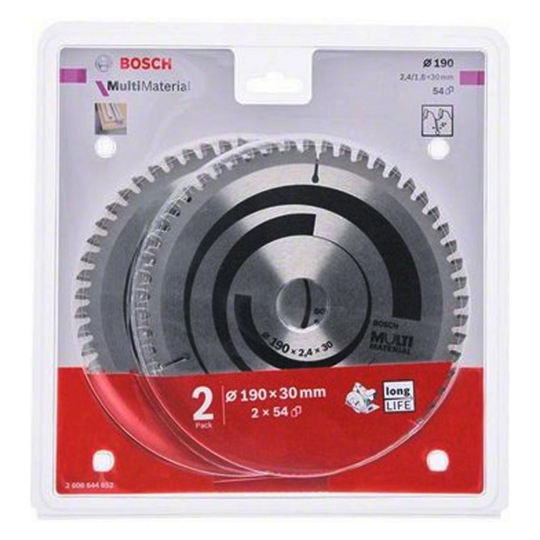 Bosch Zubehör 2x Multi Material 190x30x2.4/1.8x54T (2608644652)
