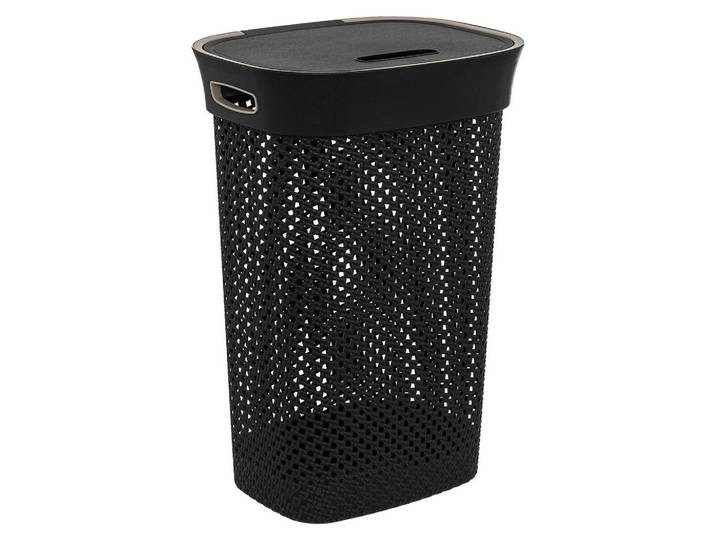 5five Simply Smart Wäschekorb Hamper 60 l 42/33/61 cm, Anthrazit, Kunststoff, 33x61x42 cm, Haushalt & Reinigung, Wäschepflege, Wäschekörbe & Wäschetonnen
