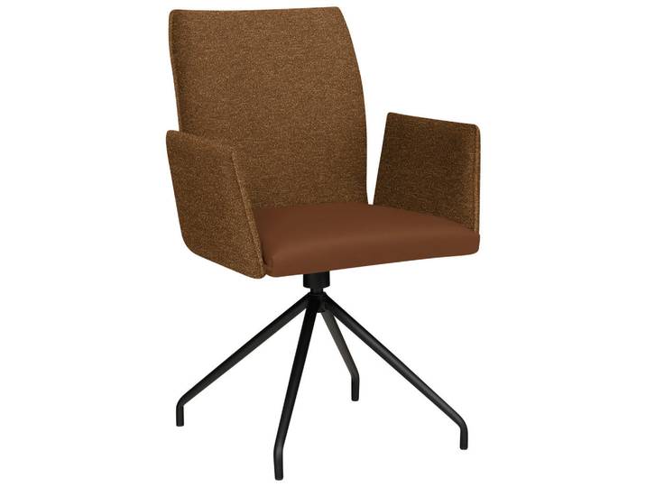 Moderano Armlehnstuhl, Braun, Rost, Metall, Rundrohr, 60x91x60 cm, Stoffauswahl, Typenauswahl, Esszimmer, Stühle, Esszimmerstühle, Armlehnenstühle