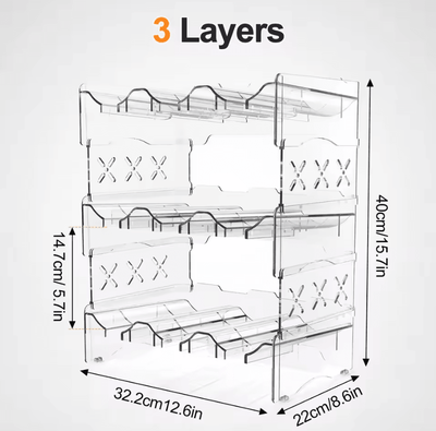 Inspire Curations Stackable Tumbler Organizer Rack Water Bottle Storage Shelf For 40oz Tumblers 3 Layers