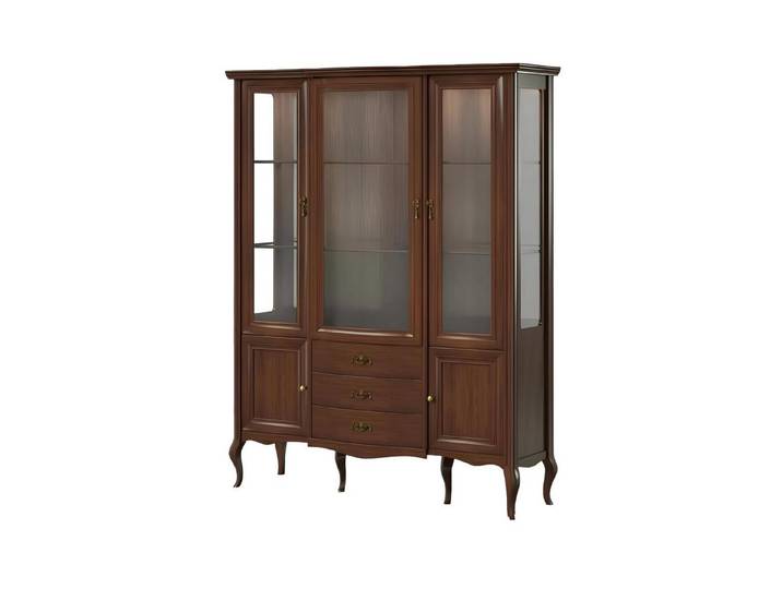 Xlmoebel Vitrine Moderne Glasvitrine mit Holzrahmen und integrierter Beleuchtung (Vitrine) Hergestellt in Europa