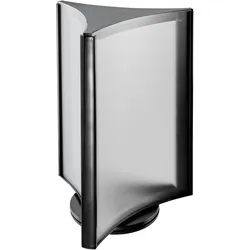 Tischaufsteller drehbar, 3-seitig, A4, schwarz A4, PS, PVC, transparent, schwarz