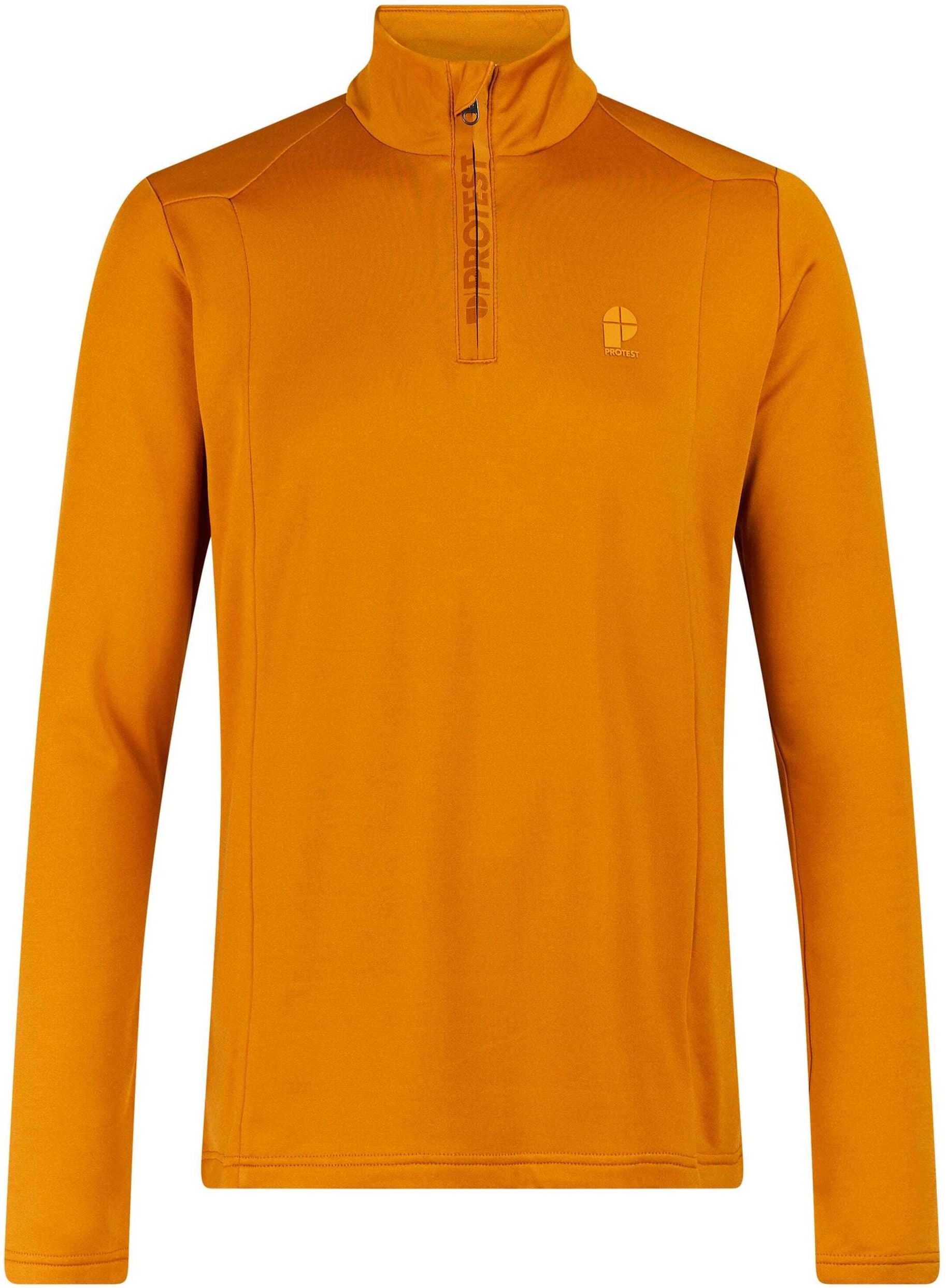 Stehkragenpullover PROTEST "Fleecepullover REWILL", Herren, Gr. L, orange (maple braun), Obermaterial: 92% Polyester PES. 8% Elasthan EL., Pullover Stehkragenpullover maple braun L