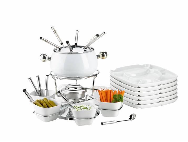 Mäser Fondue Set 28-tlg. weiss