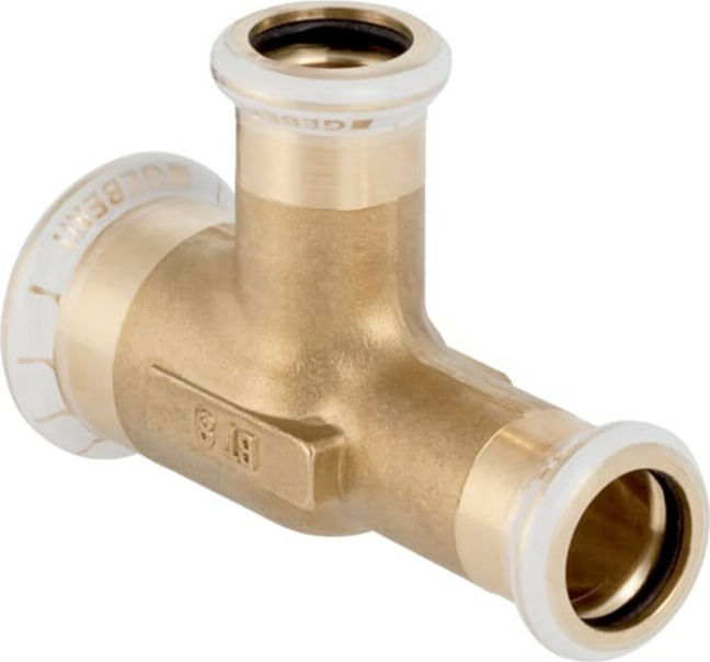 Geberit Té Mapress acier C d= 15x12x12mm, réduit, laiton (61191)