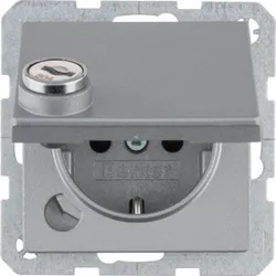 Berker SCHUKO-Steckdose alu/mt 41636084