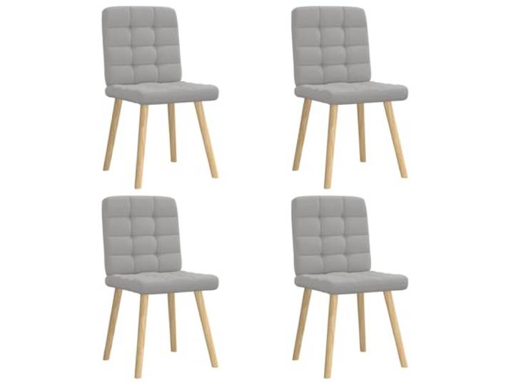 KGHFDVB 4er Set Esszimmerstühle mit Stoffbezug in Wolkengrau, Polsterstühle Weicher Polyesterbezug, robustes Metall-Holz-Gestell, dicke Schaumstoffpolsterung, vielseitig nutzbar