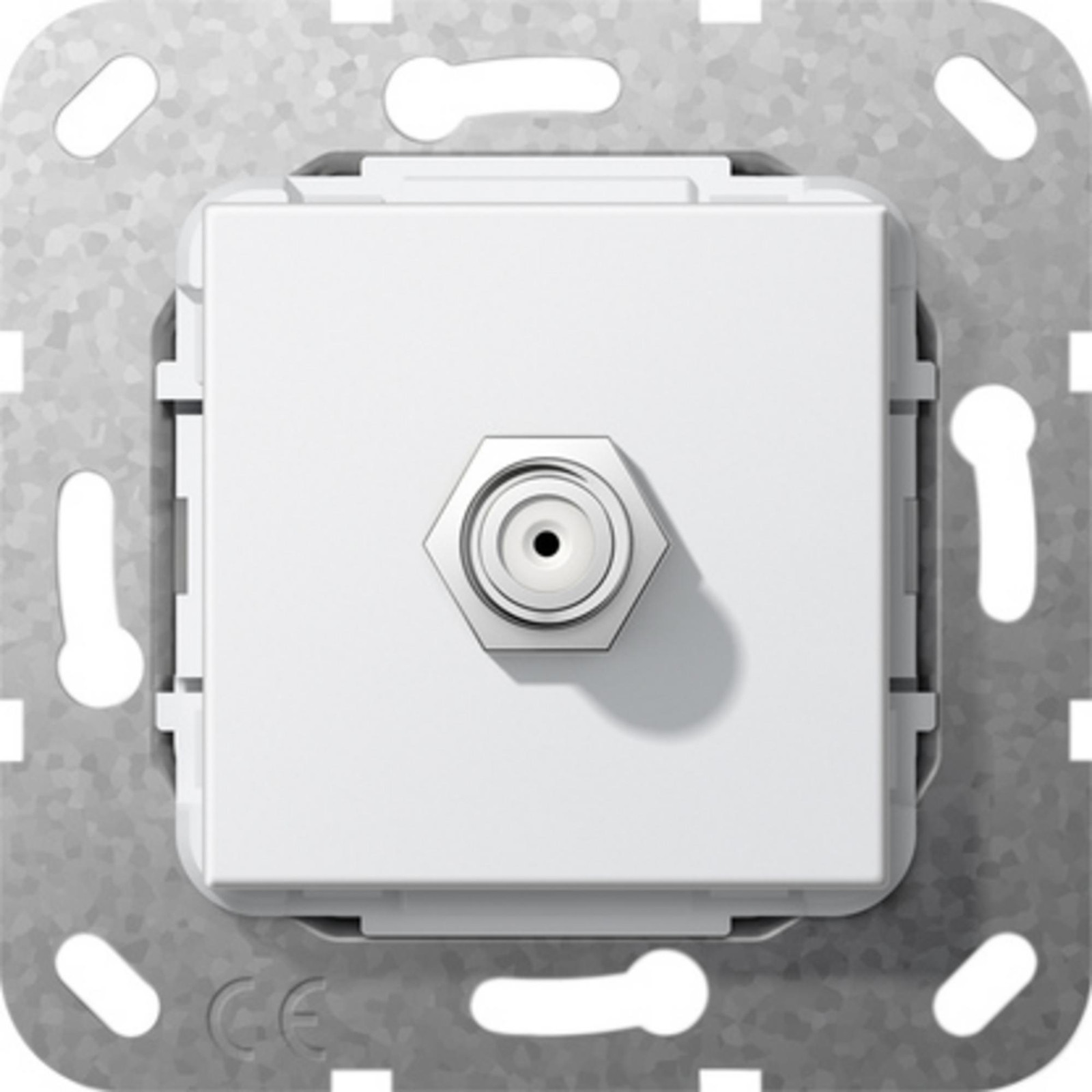 Gira SAT-F-connector koppeling zuiver wit glanzend