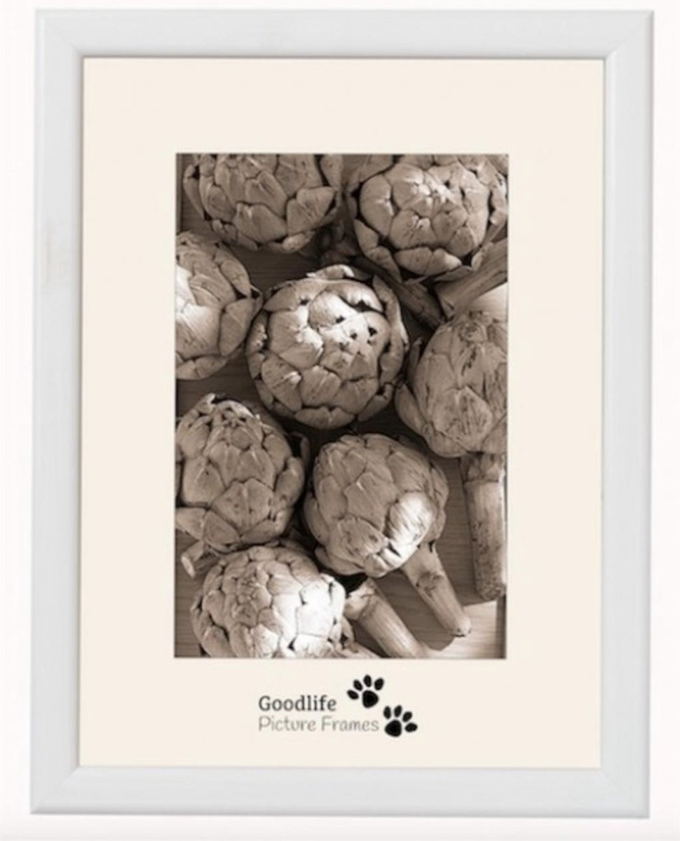 Fotolijst Merano 18x24 Wit - Goodlife Picture Frames - Normaal glas - 12 mm breed profiel