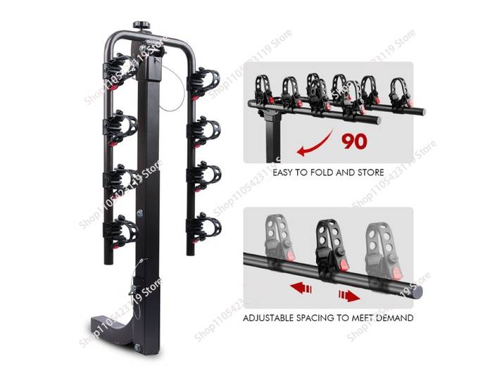 Porte-vélos 3 places pour attelage de remorque 2 pouces – Support de vélos pour voitures, camions, SUV, fourgonnettes, camping-cars – Accessoires automobiles