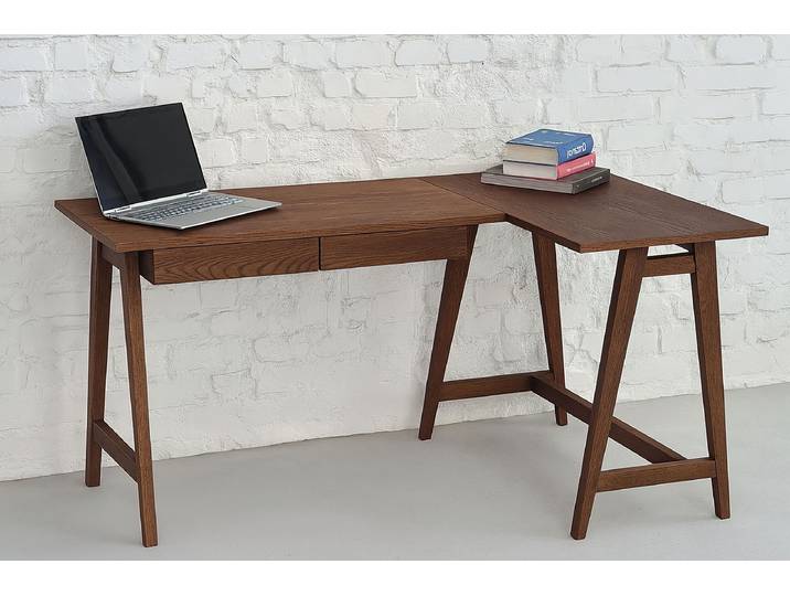 Eckschreibtisch Toeke 135cm Ausrichtung rechts Braun/Esche Dunkel