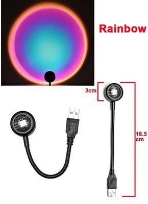 Uplifted Finds USB Sunset Projector Lamp With Adjustable Head For Mood Lighting mini Rainbow