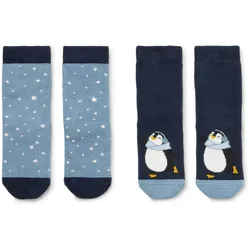 Tchibo - 2 Paar Kinder-Antirutsch-Socken - Kinder - Gr. 31-34 - dunkelblau/jacquard