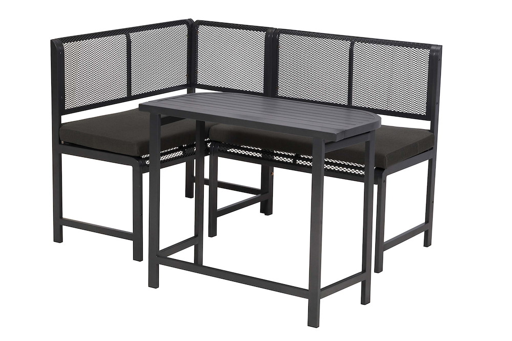 MERXXHANDELS Elos Eckbank Set inkl. Auflag. Kissen gr Klappentisch 90x50cm 16980356