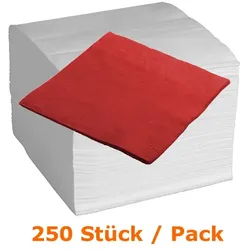 Servietten in der Farbe rot 33x33 cm, 250 Stück 3-lagig, 1/4 Falz