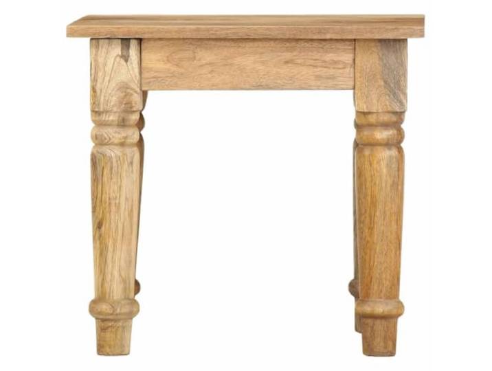 GPUTYGHN Beistelltisch 43x43x40 cm Massivholz Mangoholz Rustikaler Charme, natürliche Öloberfläche, runde Beine, einfache Montage, Unikat