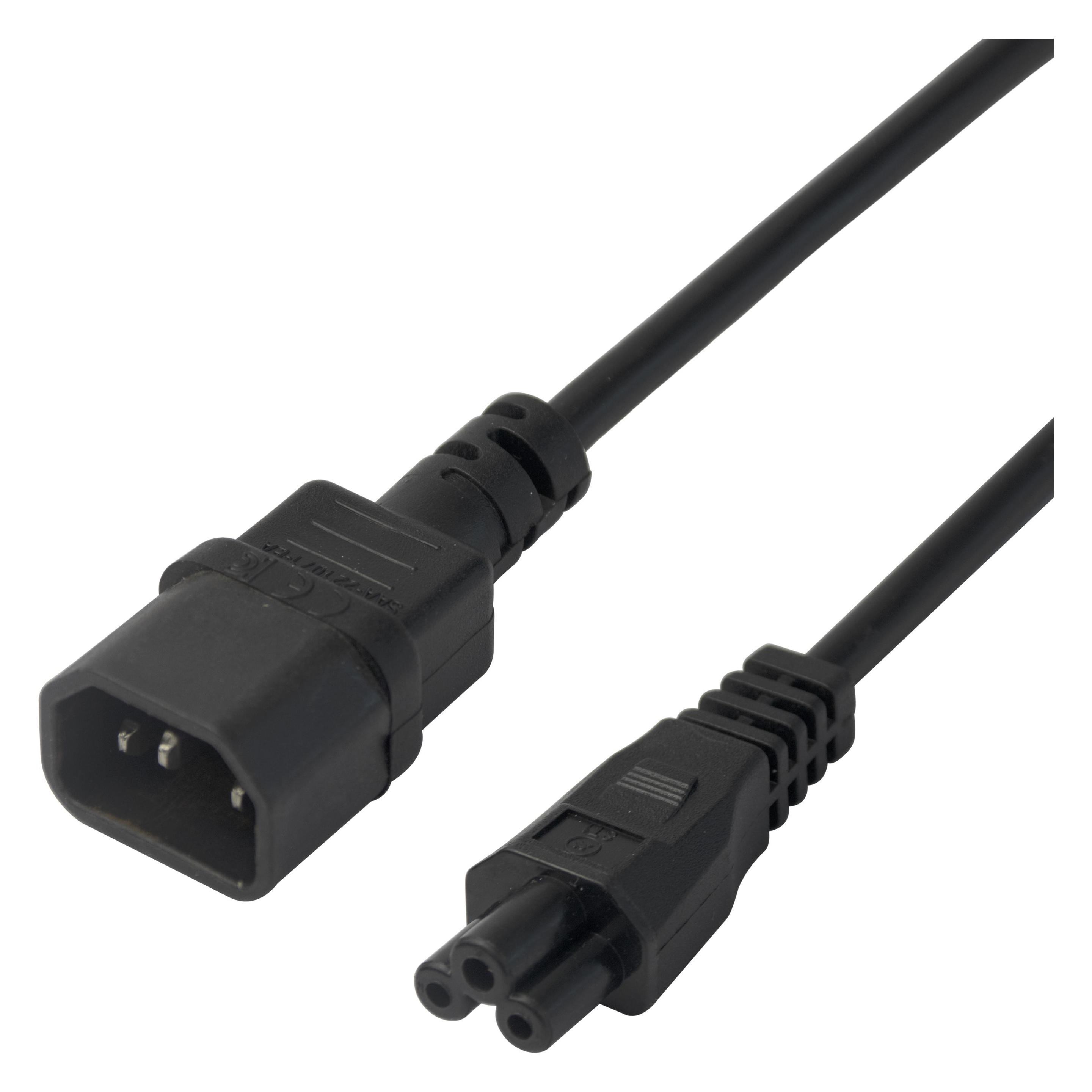 Deltaco Power cable IEC C14 to IEC C5, 2m - Black (2 m) (1902269)