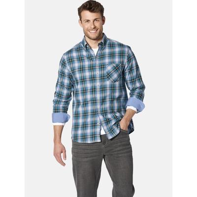 Karohemd BABISTA "Hemd BARBITANTI", Herren, Gr. XL, weit, blau (türkis kariert), Obermaterial: 100% Baumwolle CO., Hemden Karohemd